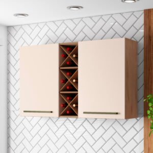 Mueble aéreo con botellero Natura off white