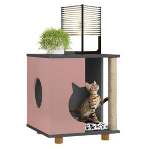Mesa lateral pet persa Grafito Rosa