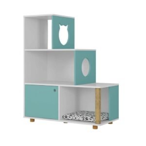 Estante Pet Siames Blanco Turquesa