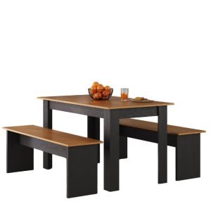 Mesa con banquetas Cinamomo Negro catedral